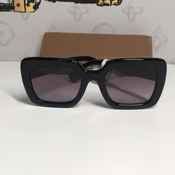New Authentic Burberry BE4284 37588H Sunglasses – Black Frame / Violet Gradient BURBERRY BE 4284 37588H Black Plastic Square Zimbabwe | Ubuy main image 3